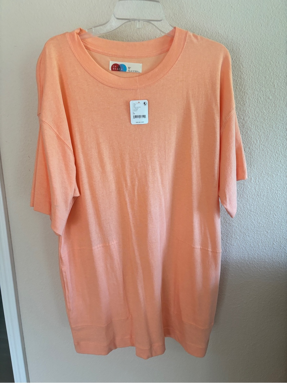 Free people Peach oversized T-shirt Dress